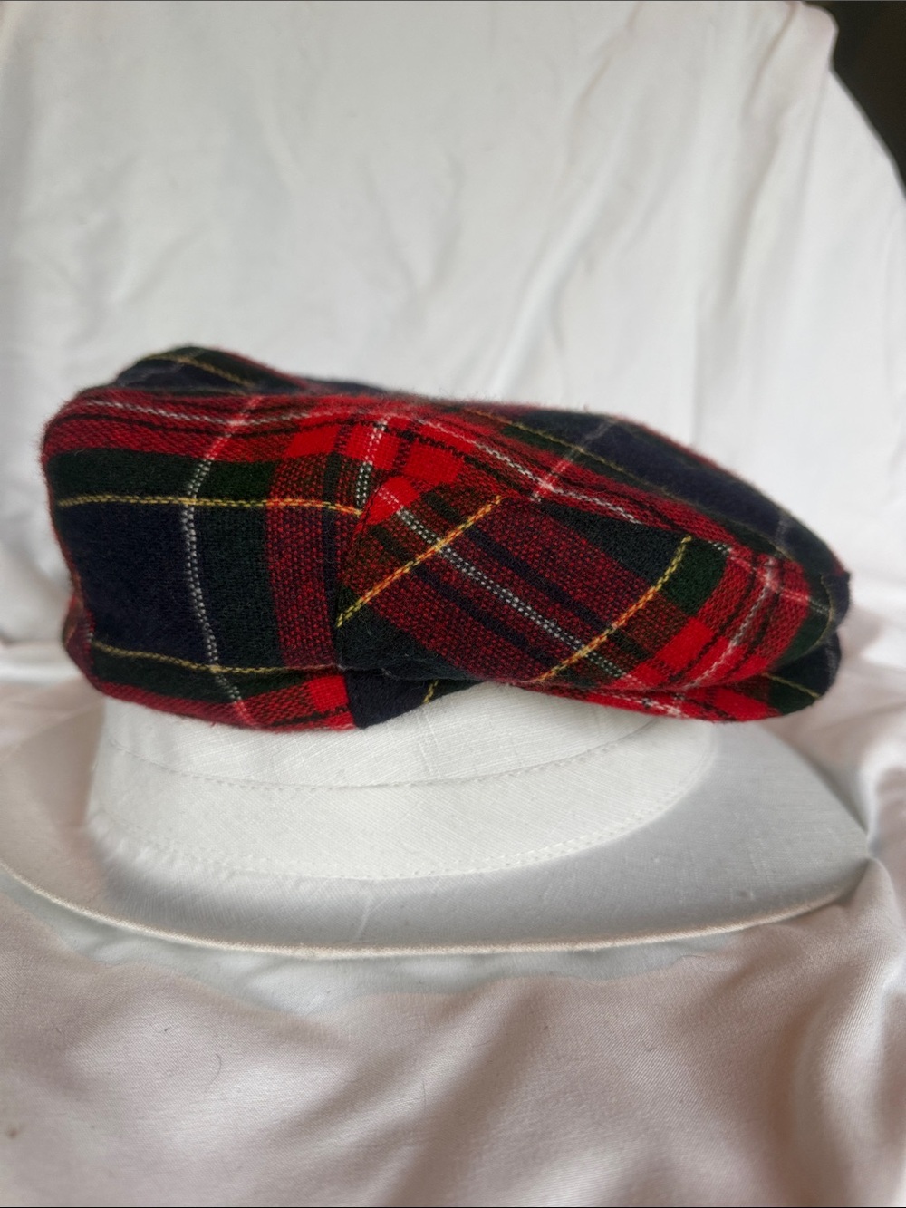 Sourpuss Red and Black Plaid Newsboy Cap